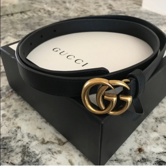 Black Leather Gucci Belt